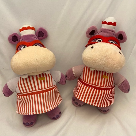 Disney Doc McStuffins Hallie Hippo Plush Doll Stuffed Soft Toy 8 Lot Of 2 - Picture 3 of 14